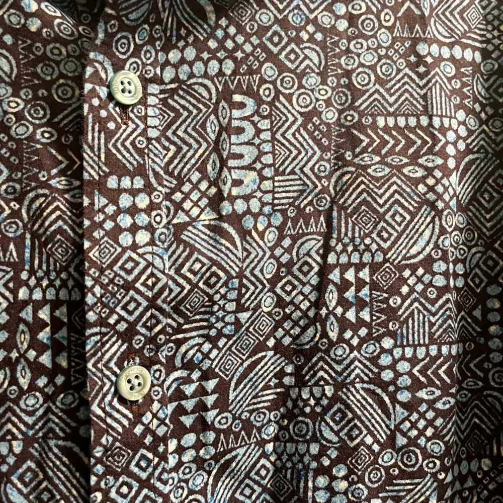 Vintage Tori Richard Hawaiian Aloha Shirt 2XLarge made in Hawaii - Black Blue - Picture 3 of 6
